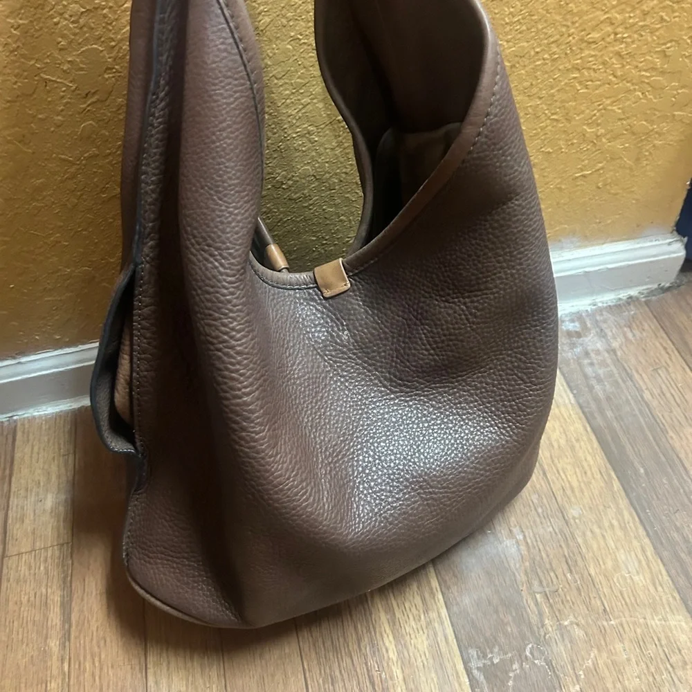 UGG Australia Brown Pebble Leather Hobo Handbag